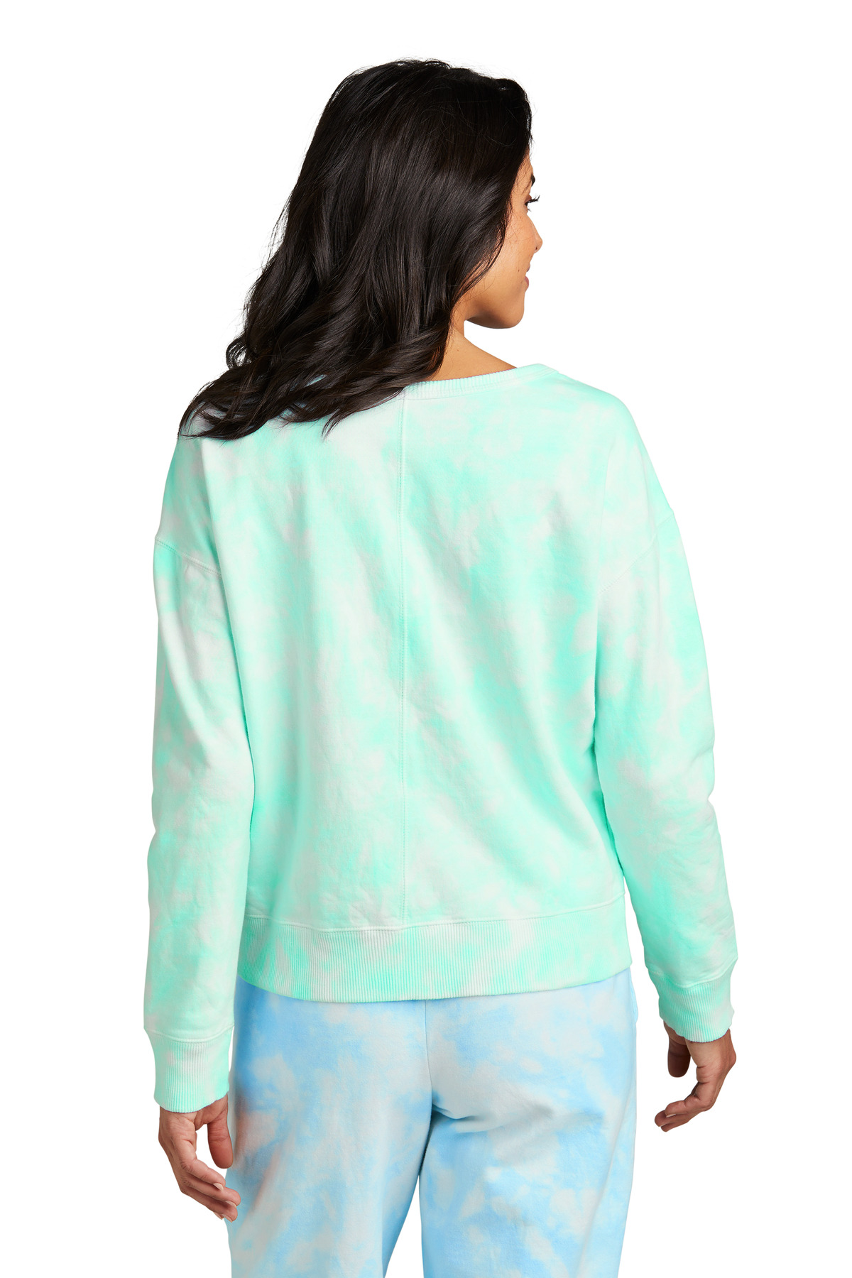 Port & Co Women's Beach Wash Cloud Tie-Dye V-Neck Sweatshirt LPC140V 14