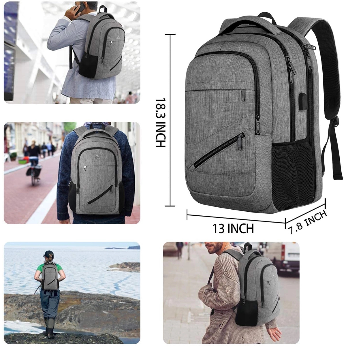 17 Inch Large Business Travel Laptop Backpack 7