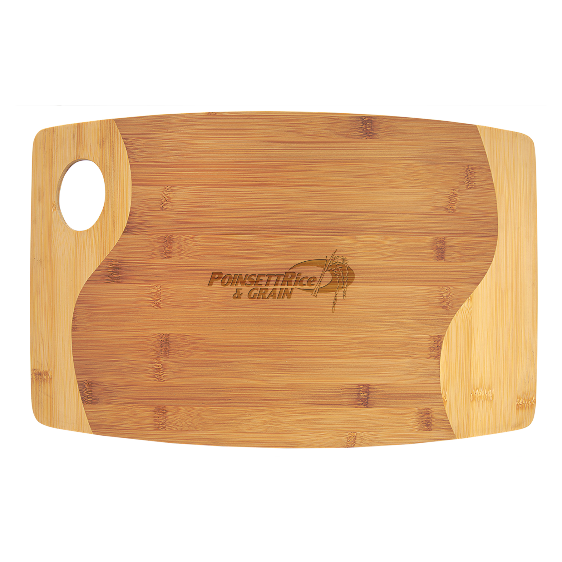 17" x 11" Bamboo Two Tone Cutting Board w/ Handle