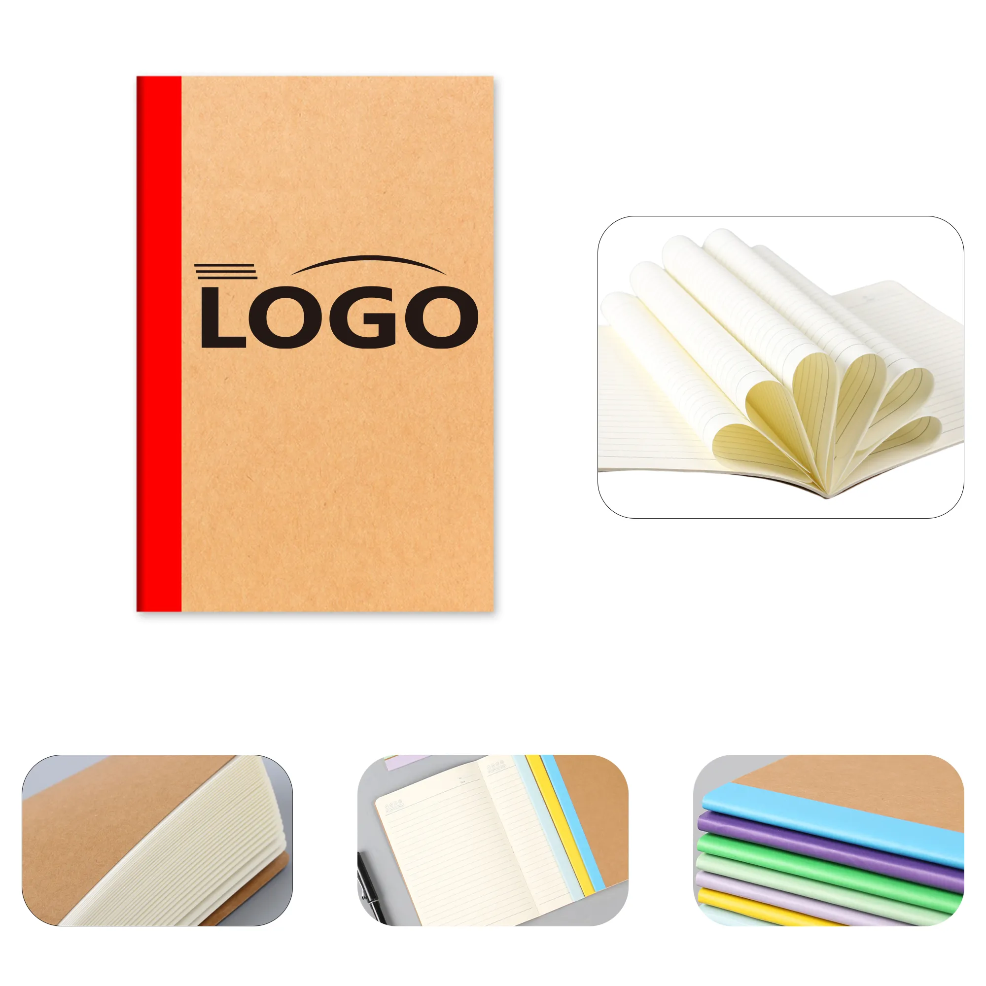 A5 Rainbow Kraft Notebook Journal