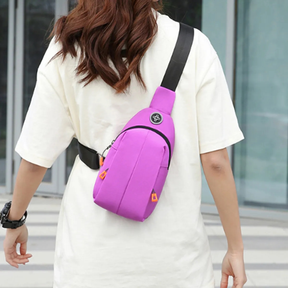 Travel Outdoor Crossbody Sling Bag w/ Headphone Jack 8