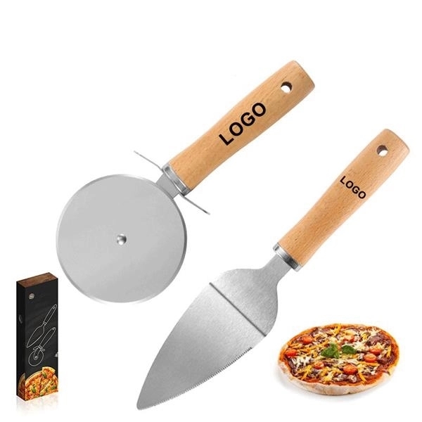 Stainless Steel Pizza Cutter & Server Set 5