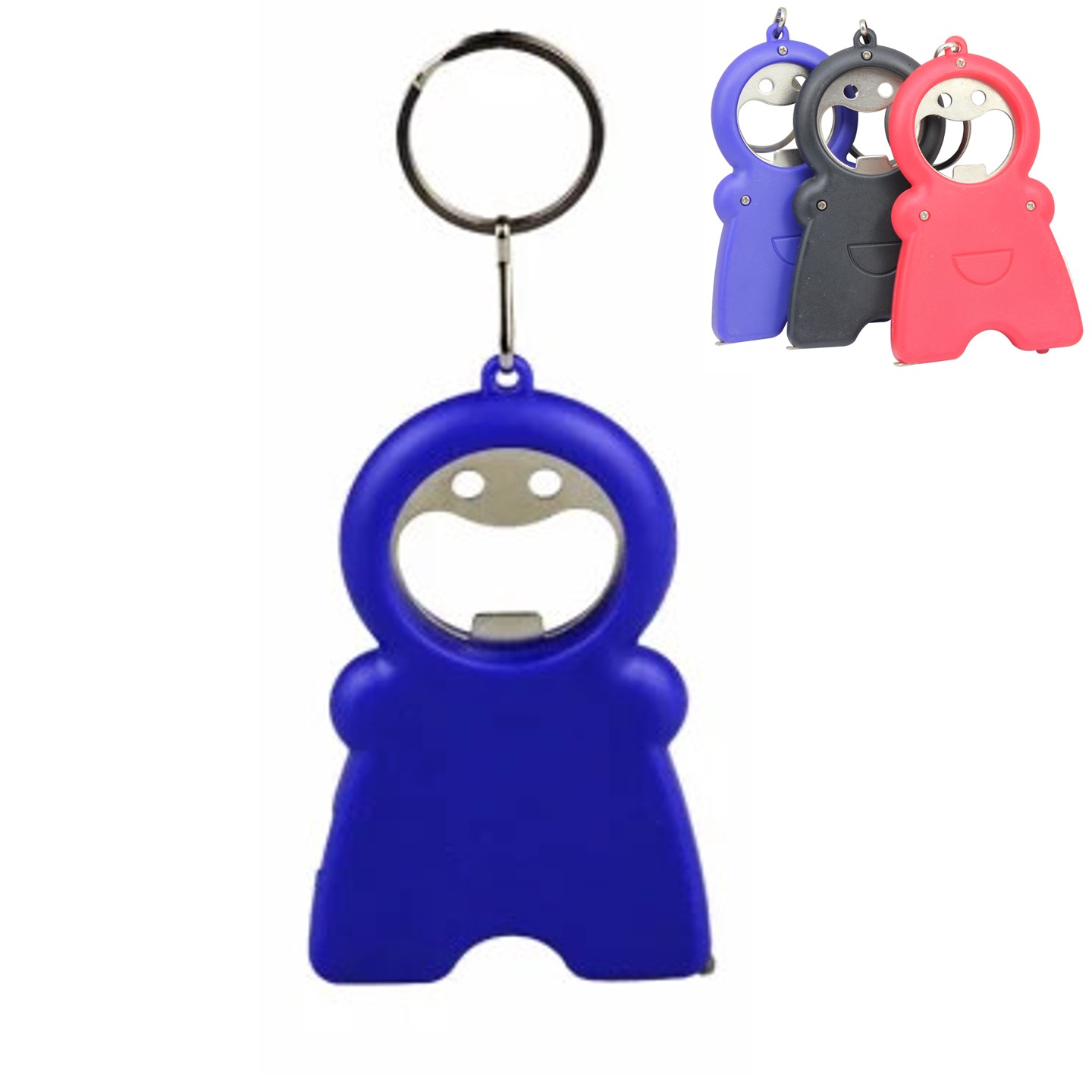 3in1 Smile Keychain Opener Light With Tape Measure 3