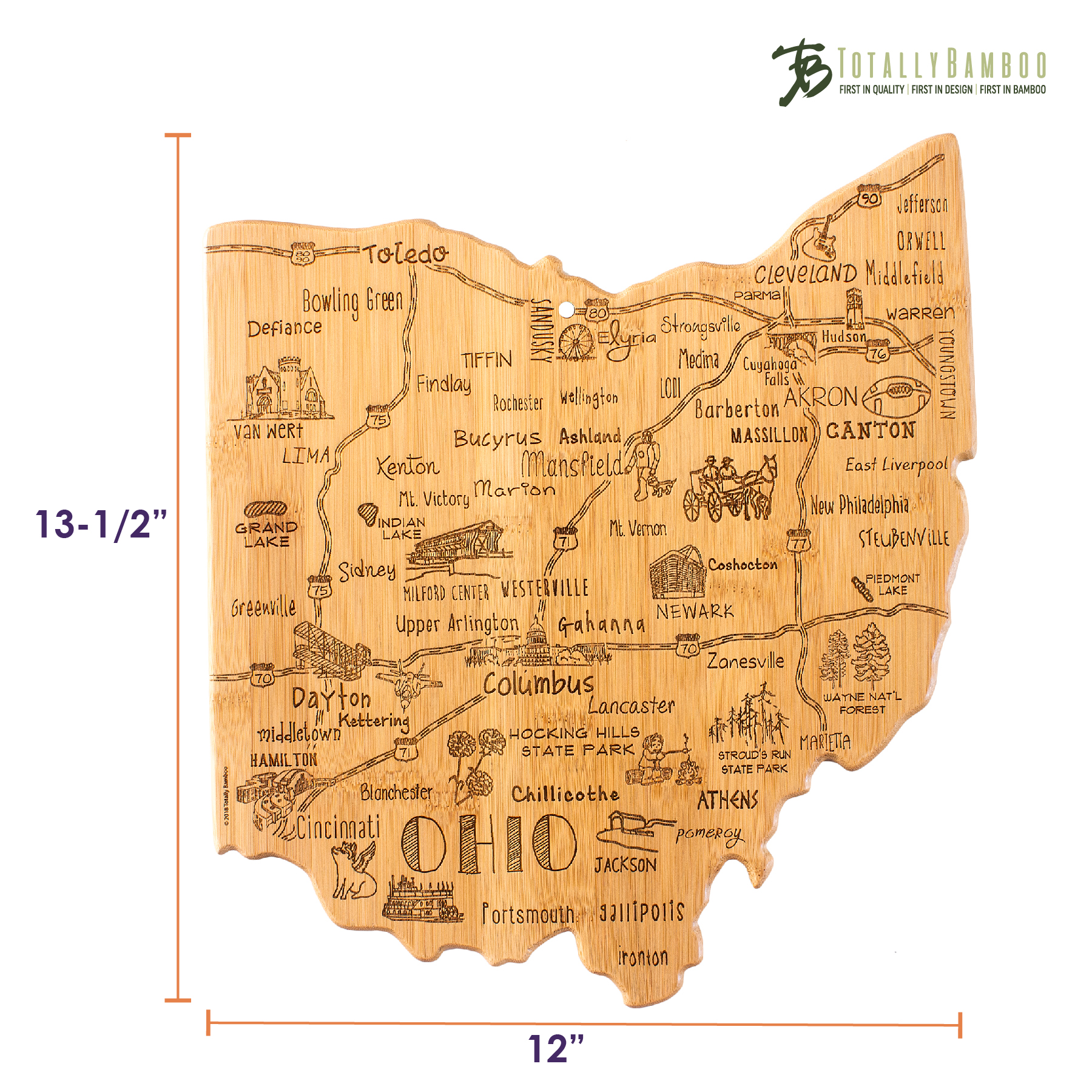 Destination Ohio Cutting & Serving Board 8