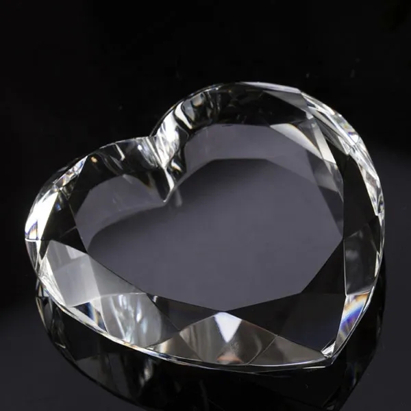 Engraved Crystal Heart Paperweight 4