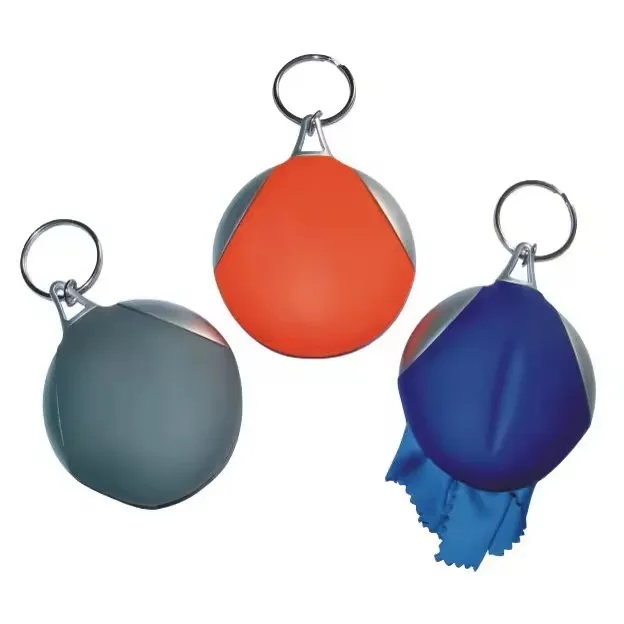 Rubber Key Chain with Microfiber Cleaning Cloth 6