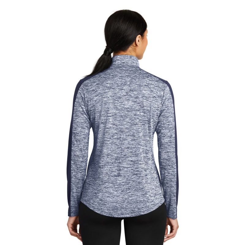 Sport-Tek Women's PosiCharge Electric Heather Colorblock 1/4-Zip Pullover. 4