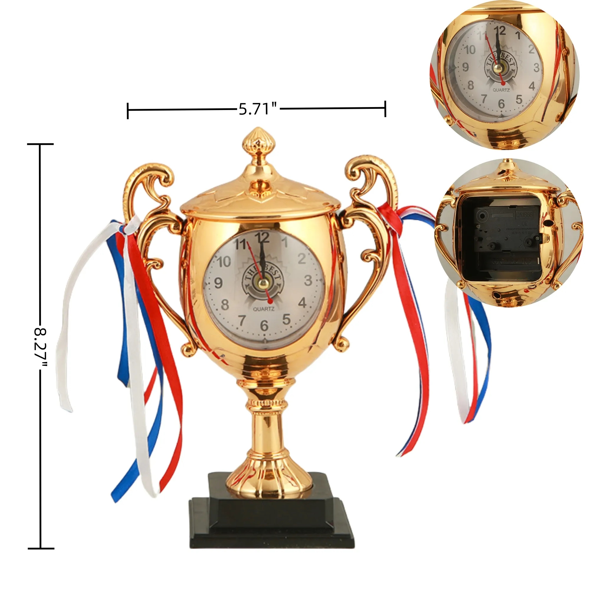 Trophy - Shaped Desk Clock, Custom Logo, Corporate Award 5