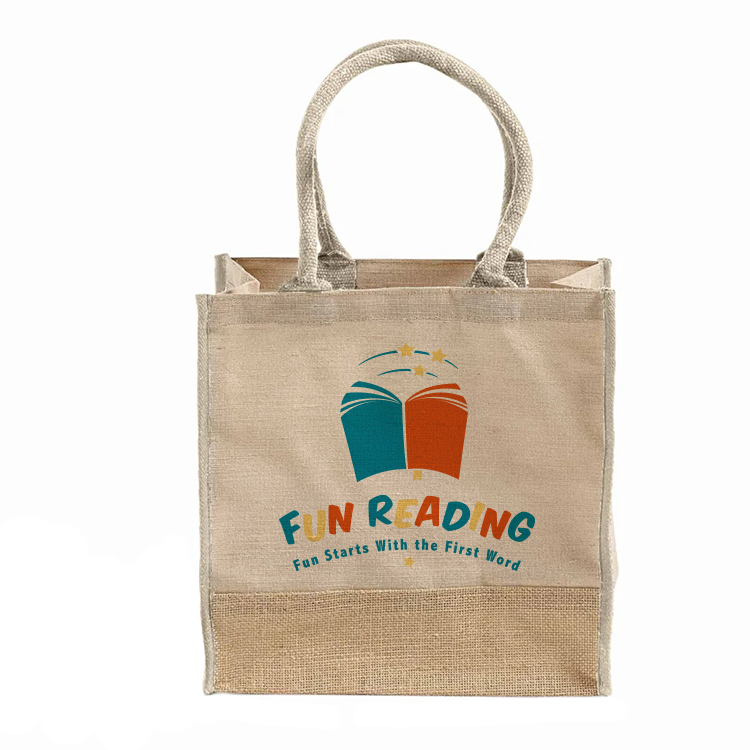 Sunset Square Jute Tote Bag 8