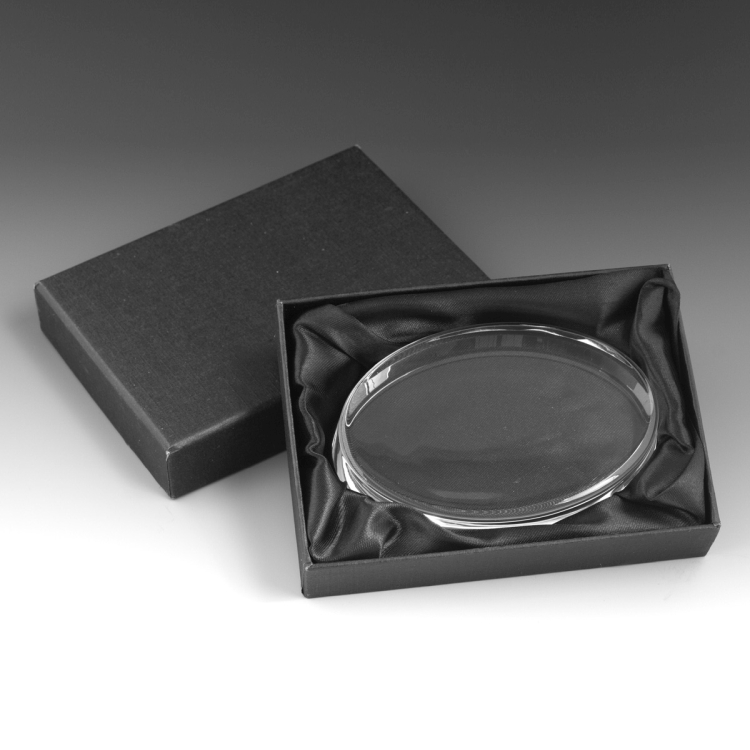 3" x 5" x 1/4" – Oval Glass Paperweight - 8518S (Screen Print), 8518P (4Color Process) 3