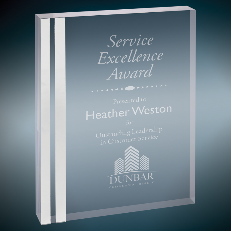 4" x 6" Silver Rectangle Acrylic Award