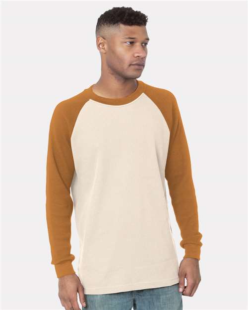 Men's USA-Made Heavyweight Waffle Knit Thermal Raglan T-Shirt - 8211 3