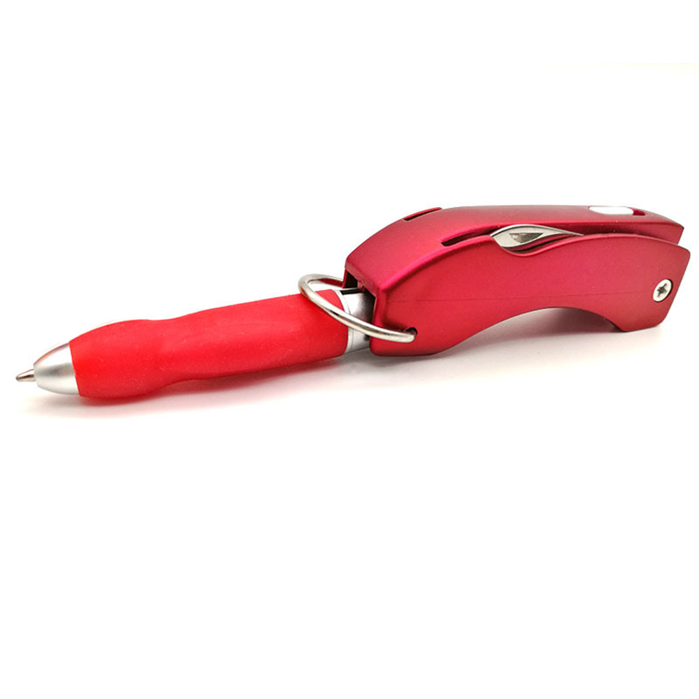 Multifunctional ballpoint pen with knife bottle opener led flashlight key ring 2