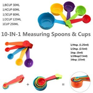 Assorted 5 In 1 Plastic Measuring Cup With Dual Pourers And Volume Marks 11