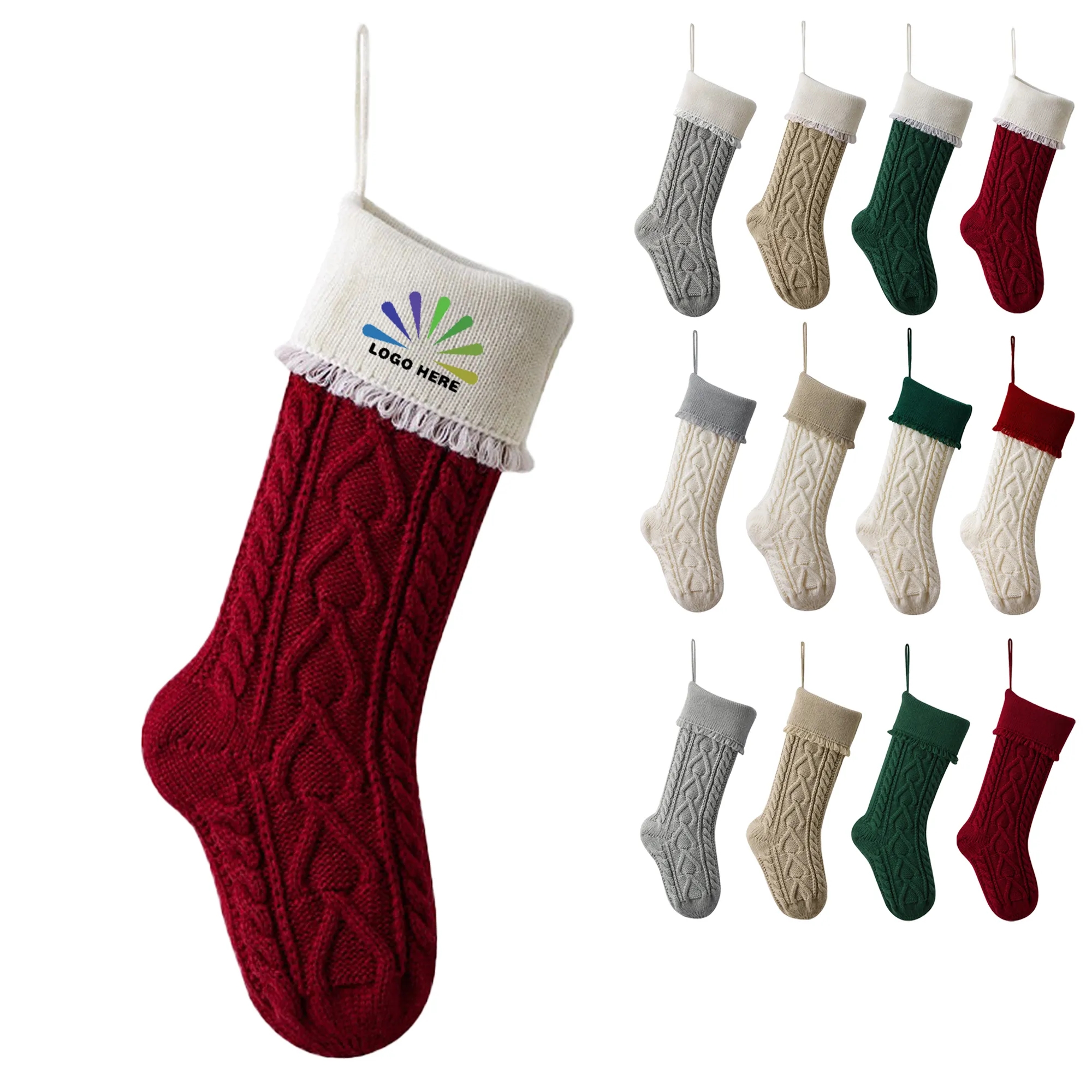 Knitted Christmas Stocking Candy Bag 4