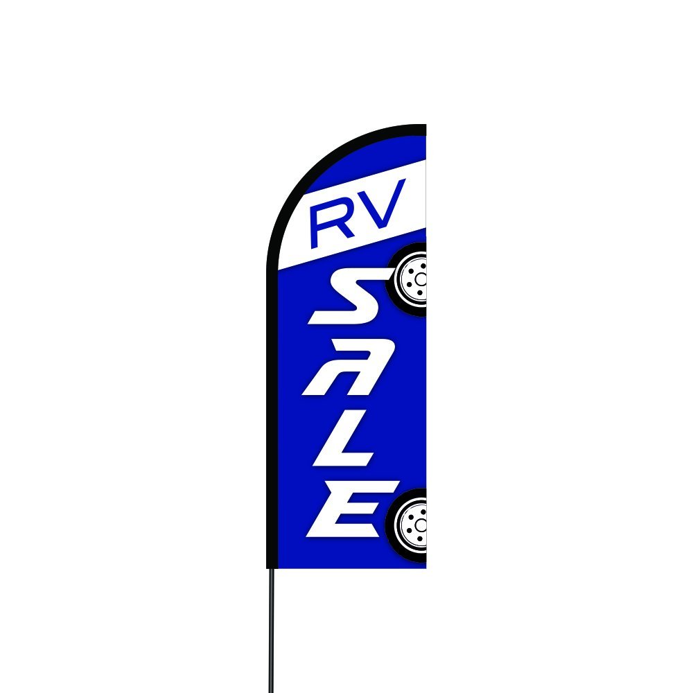RV Sale Flag Kit 17' Feet Feather Flag Sign Outdoor Banner 2