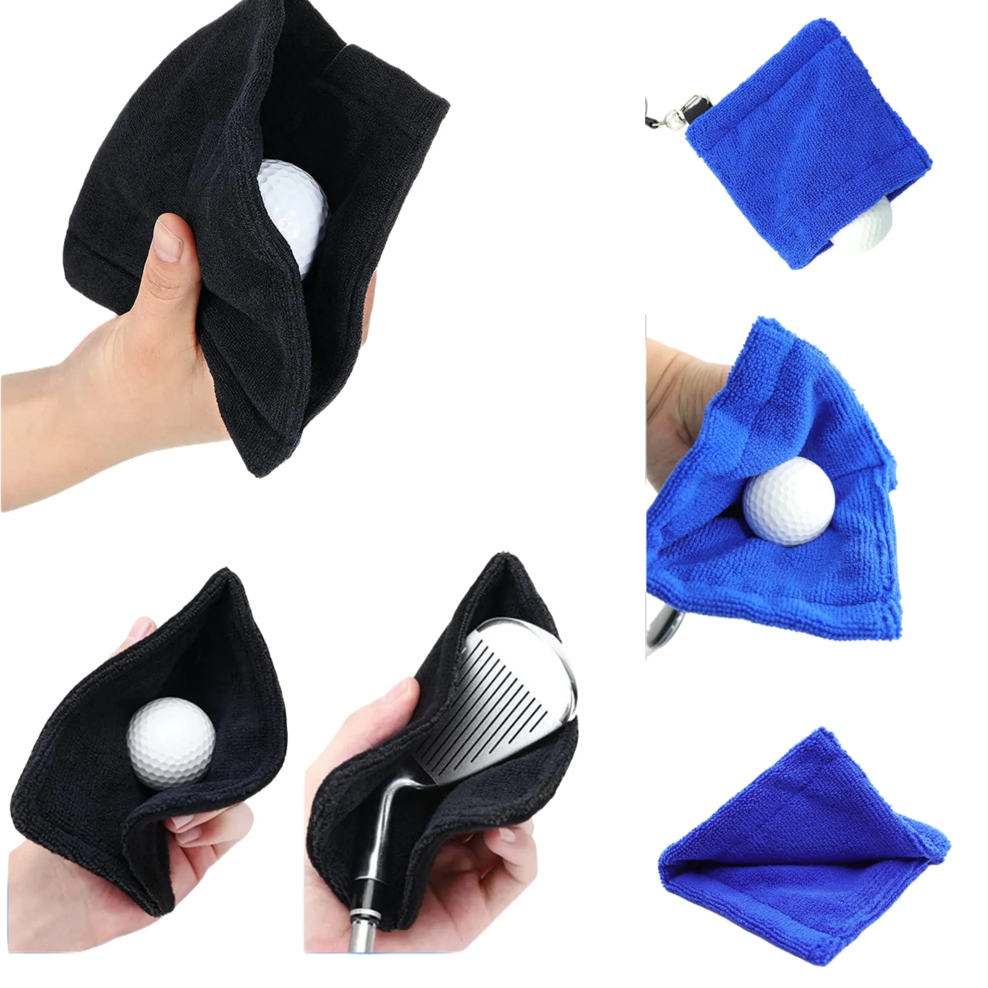 Microfiber Golf Towel For Ball Picking Clean With Carabiner 6
