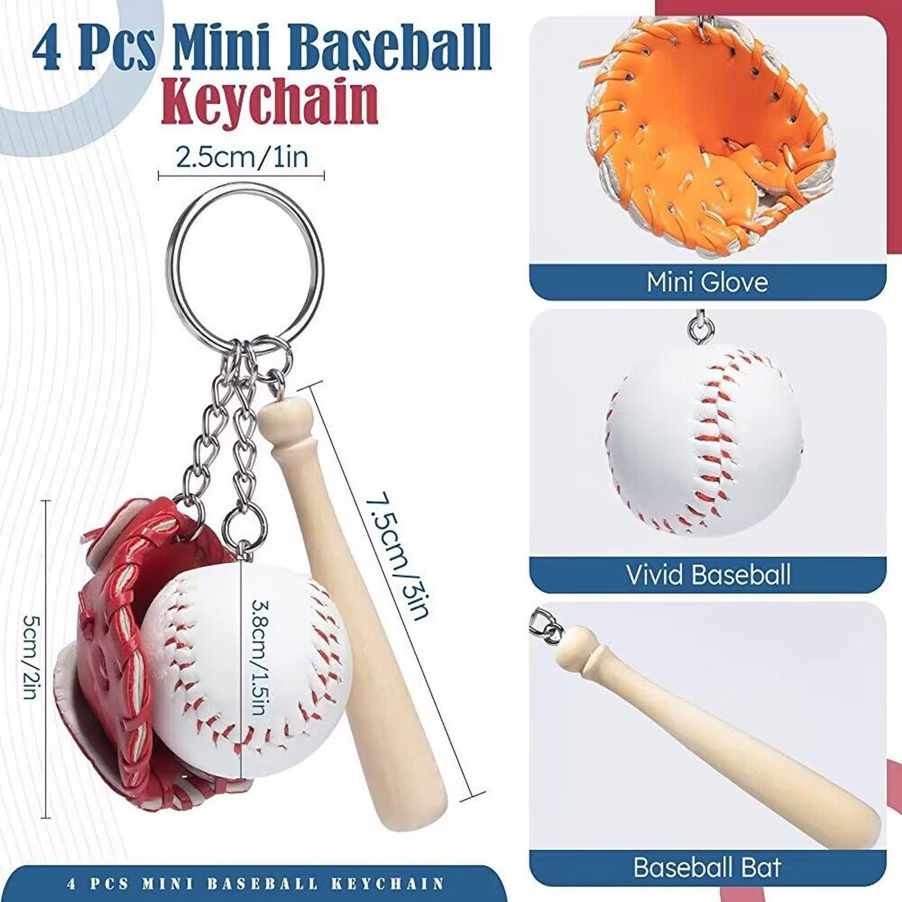 Mini Baseball Key Chain 2