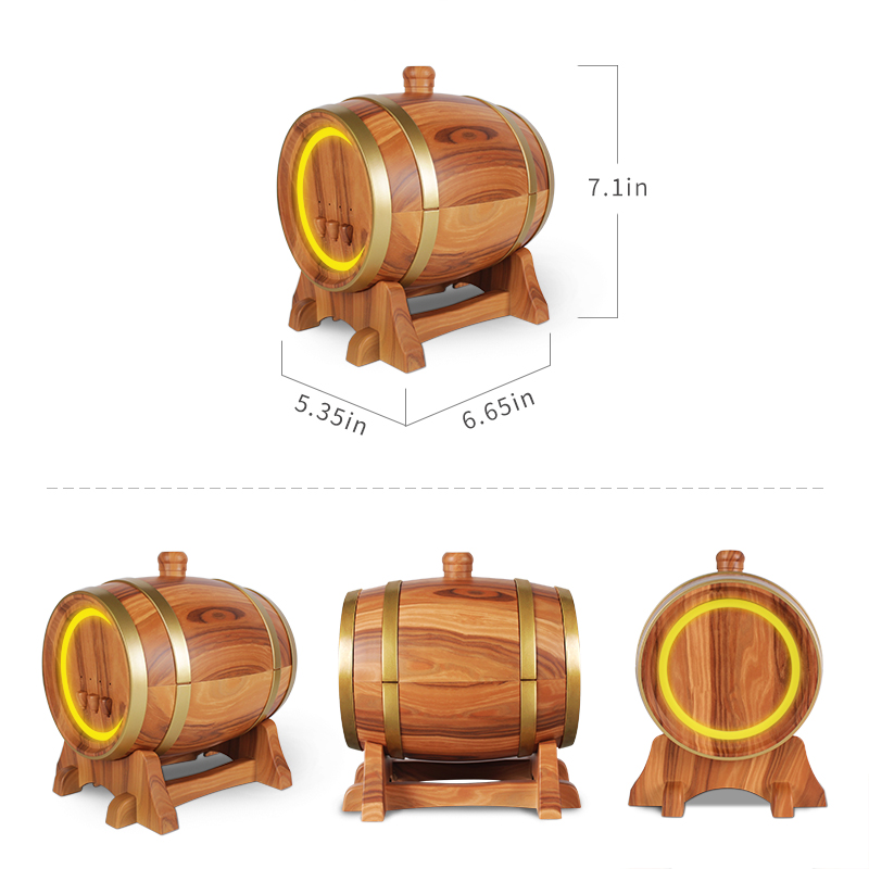 Oak Barrel Shaped 350ML Aroma Diffuser And Humidifier 1