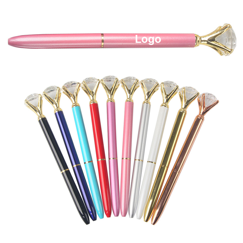 Twist Metal Ballpoint Pen with Big Diamond 1