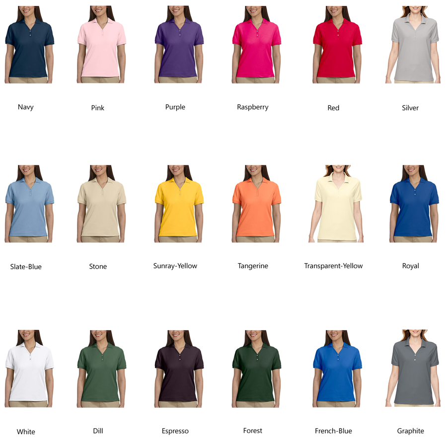 Devon & Jones Ladies' Short-Sleeve Y-Collar Polo Shirts 45