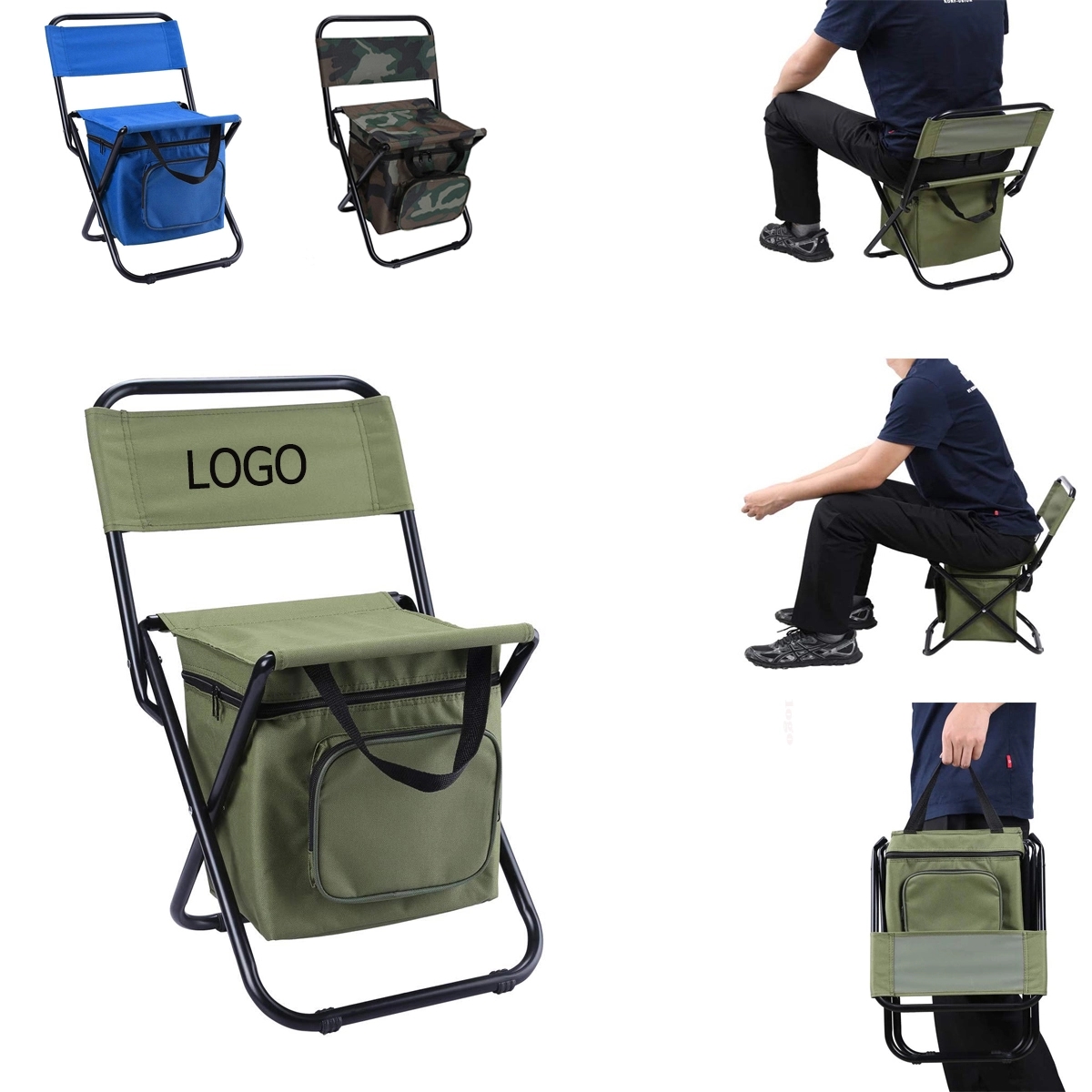 Foldable Camping Chair With Cooler Bag 1