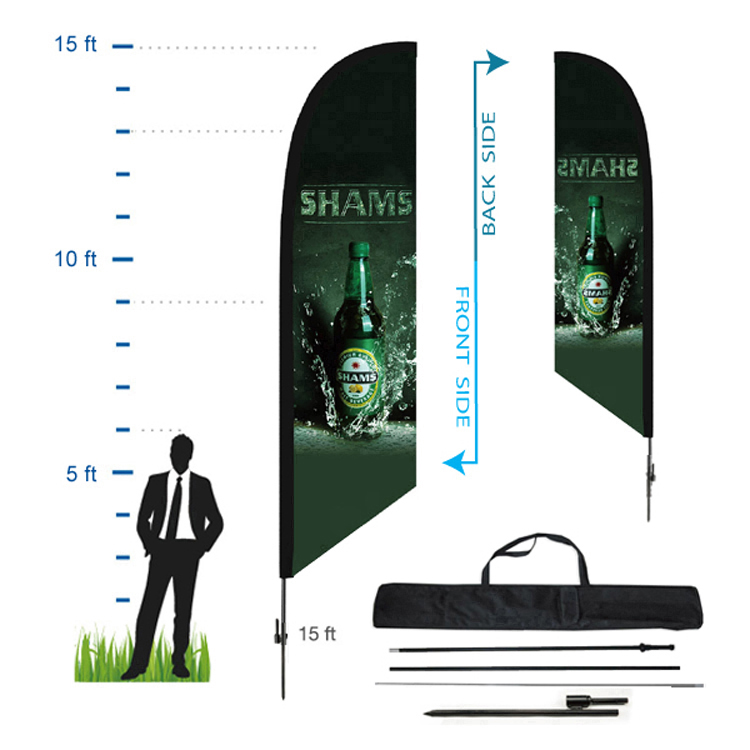 15 ft. Angled Advertising Flag Kit 6 (Double Sided) 2