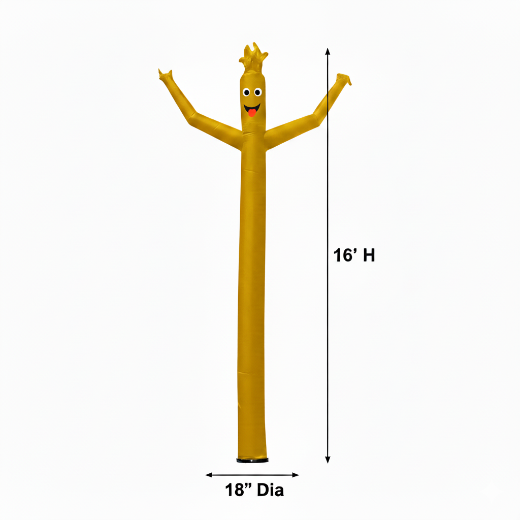 16'H Wacky Man™ Single-Leg Inflatable Dancer, Red (PMS 186) 5