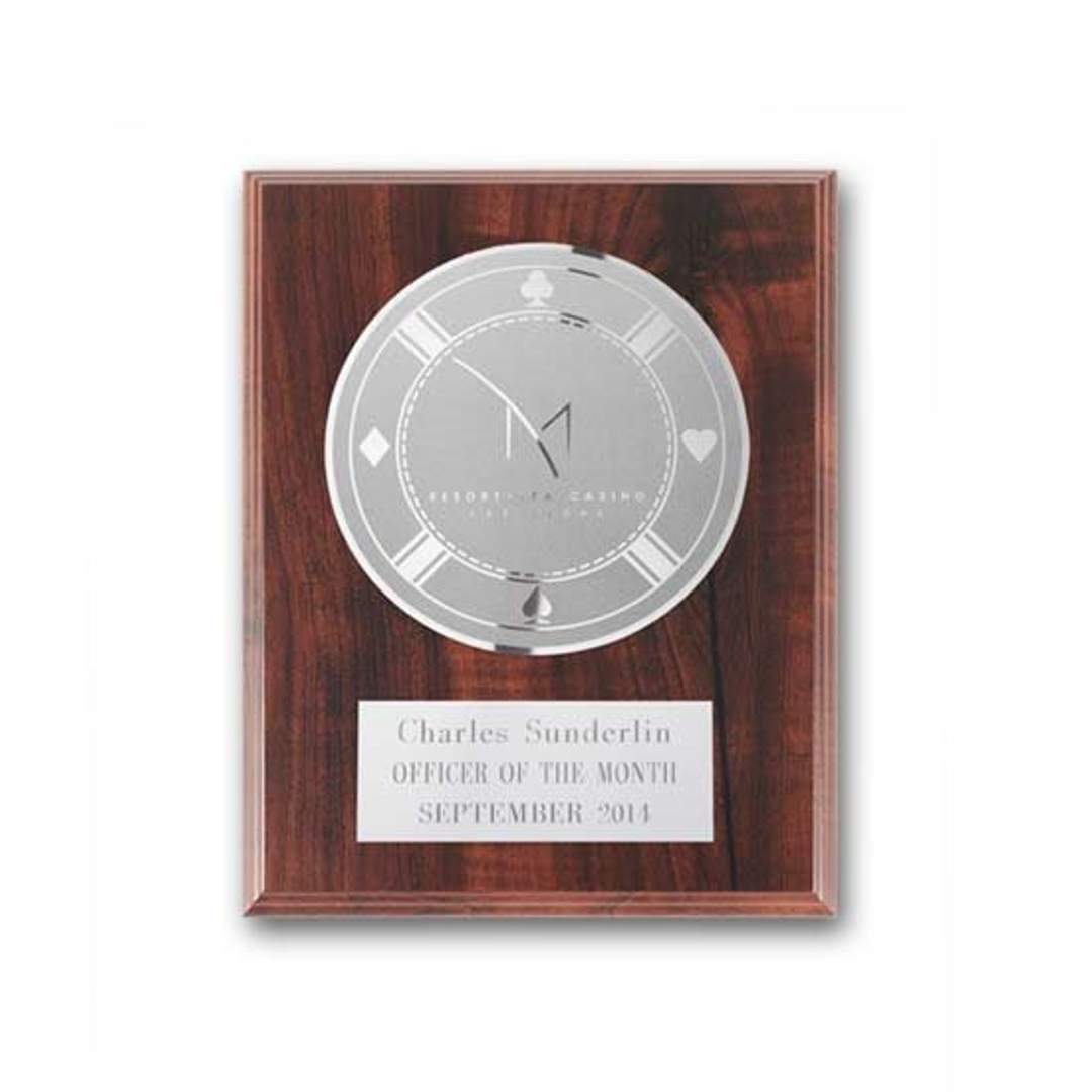 Etch/Frosted Plaq - Walnut Finish/Silver 5