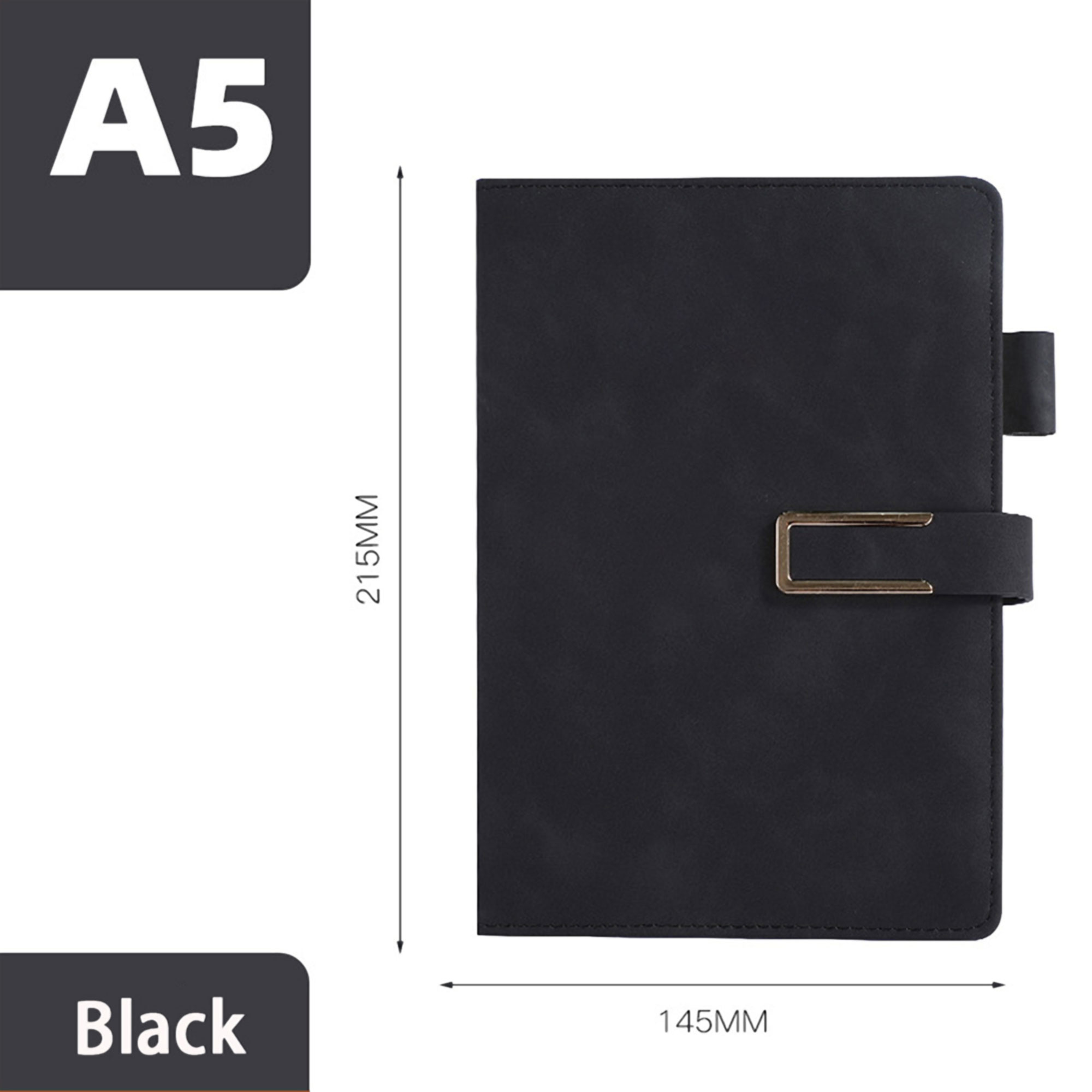 A5 Faux Leather Hardcover Notebook w/Buckle Latch 3