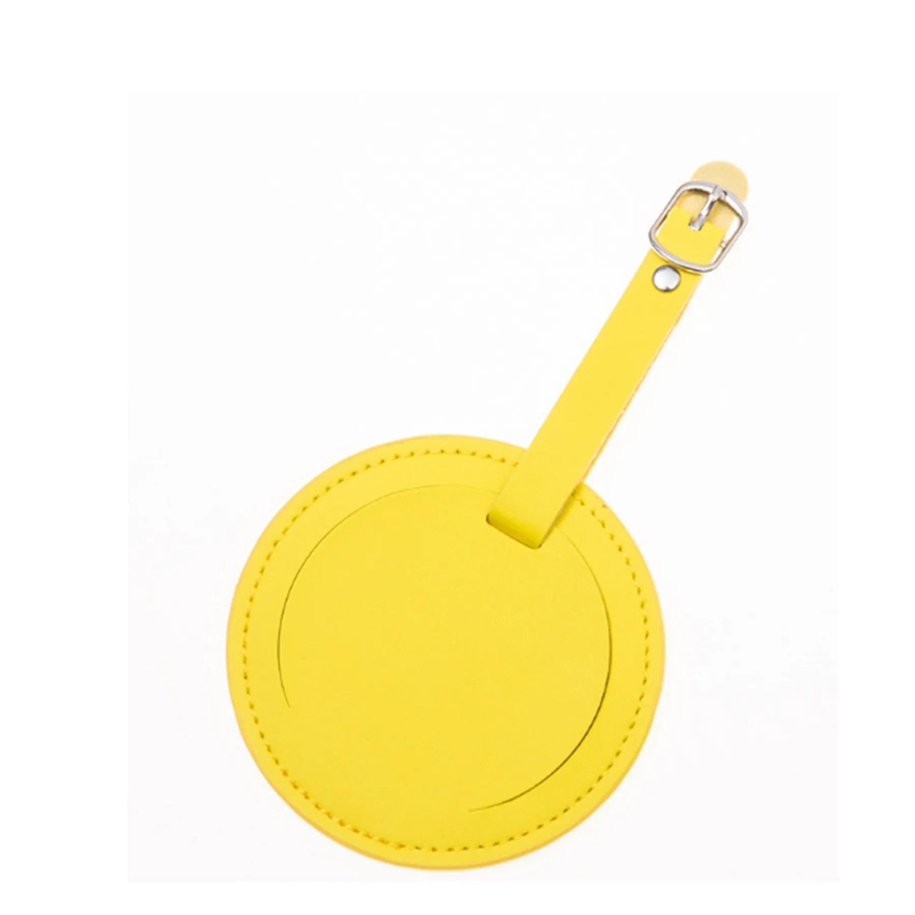 Round PU Leather Luggage Tag 1