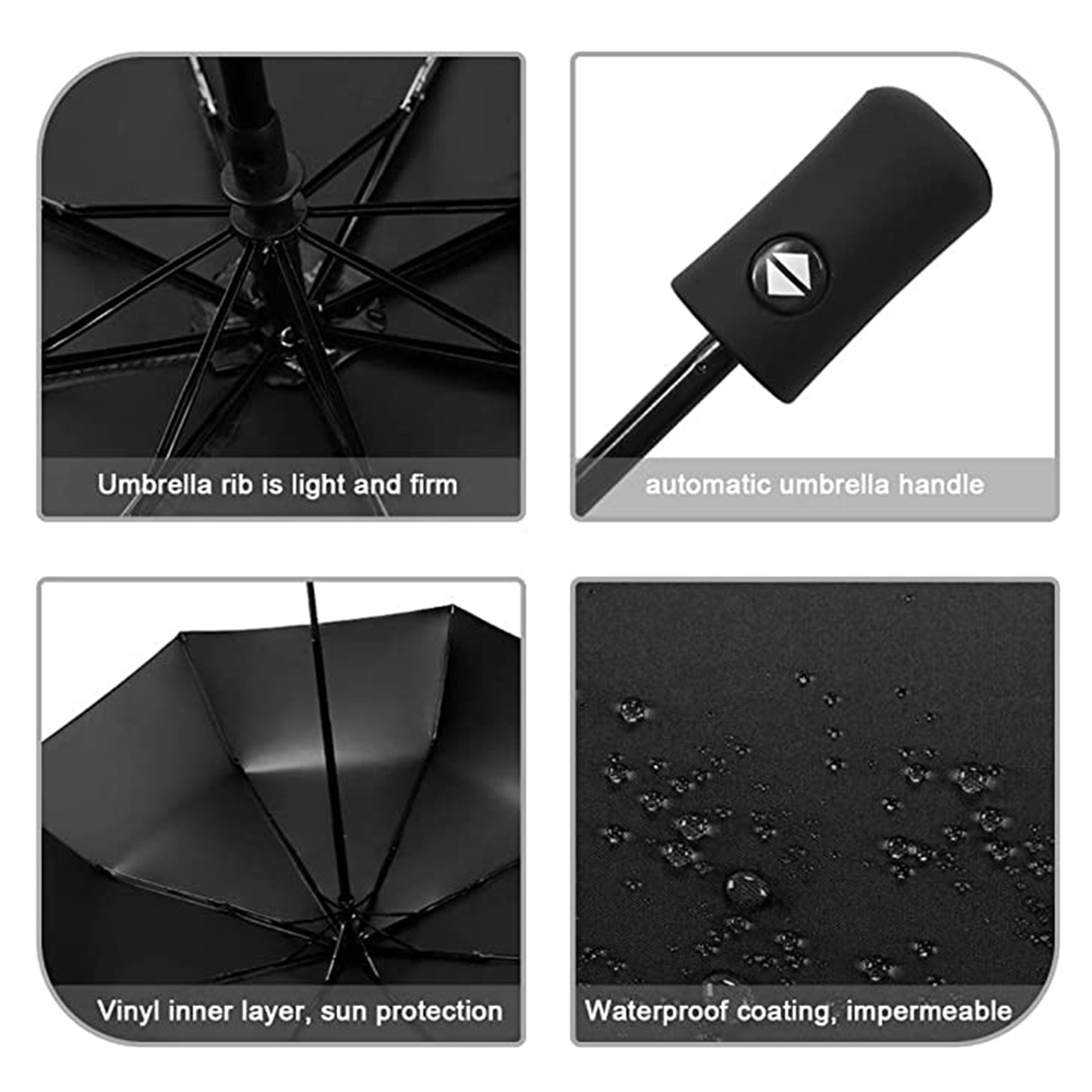 42" Arc Uv Protection Folding Umbrella 4