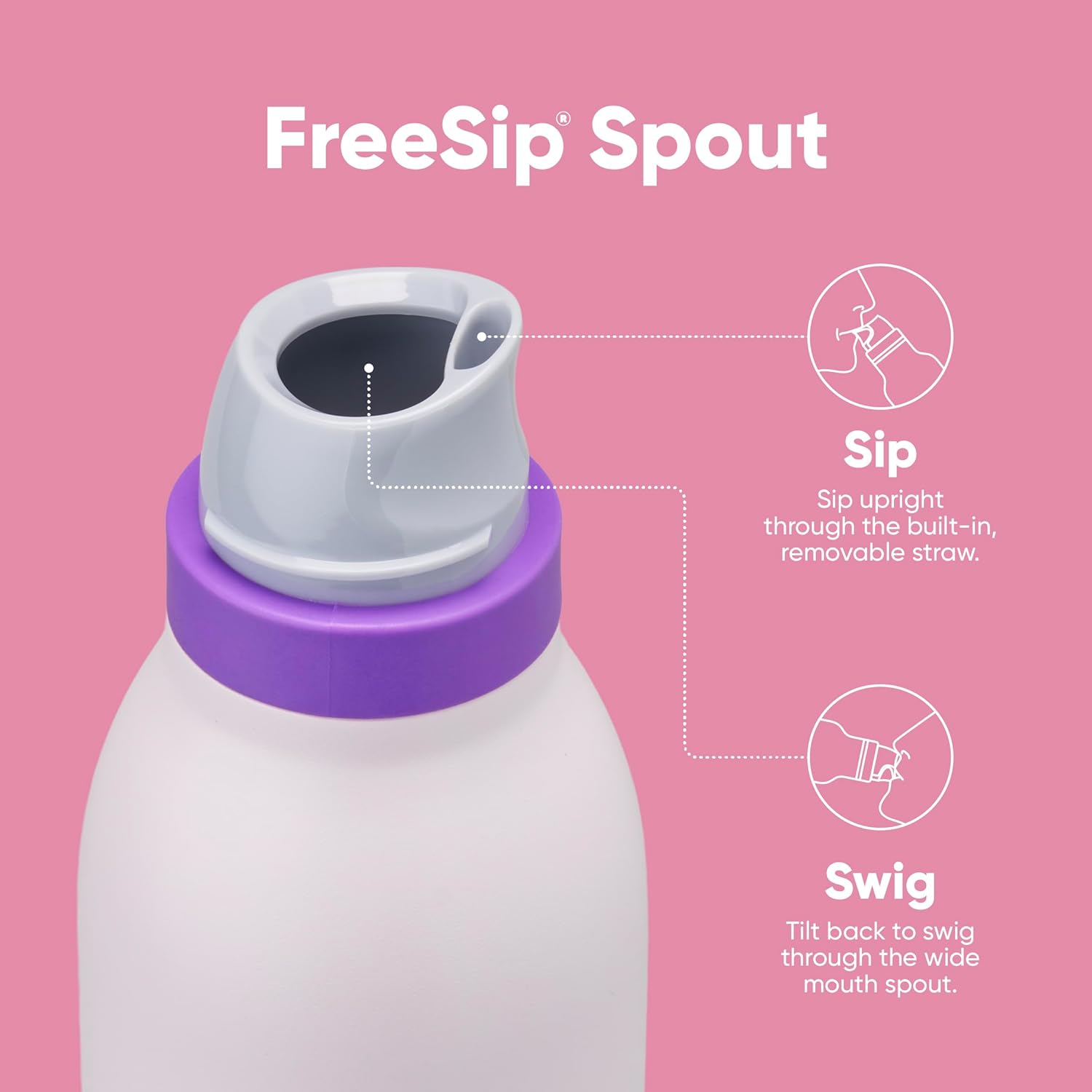 Owala FreeSip Twist Insulated Stainless Steel Water Bottle with Straw for Sports and Travel, custom water bottle with logo imprint 2