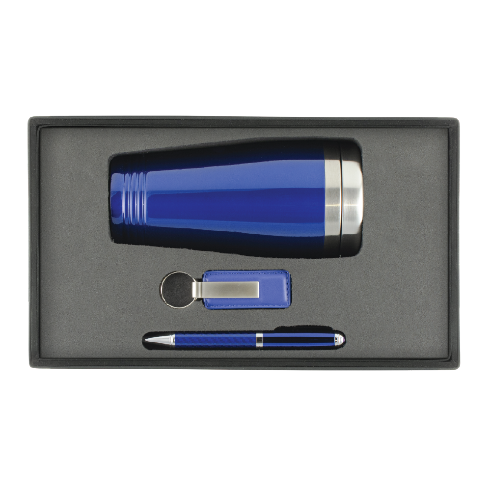 Tumbler, Leather Key Chain and Ballpoint Pen Gift Set 1