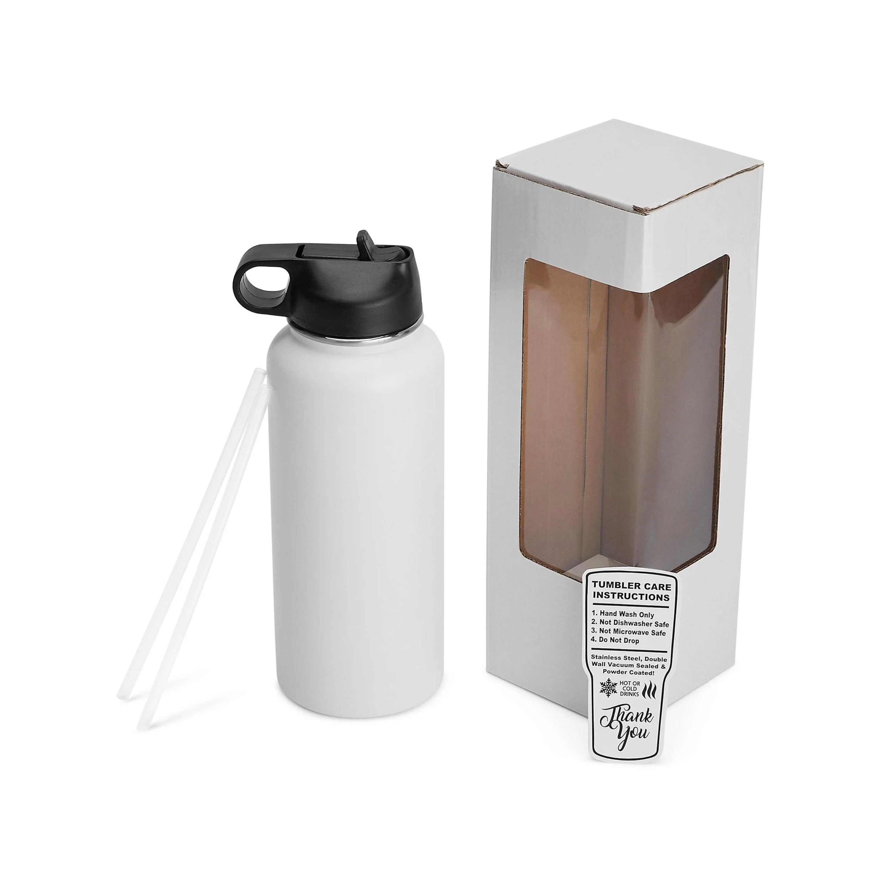 32 oz Unbranded Stainless Steel Bottle w/ Color Matched Window Display Gift Box, custom water bottle with logo imprint 10
