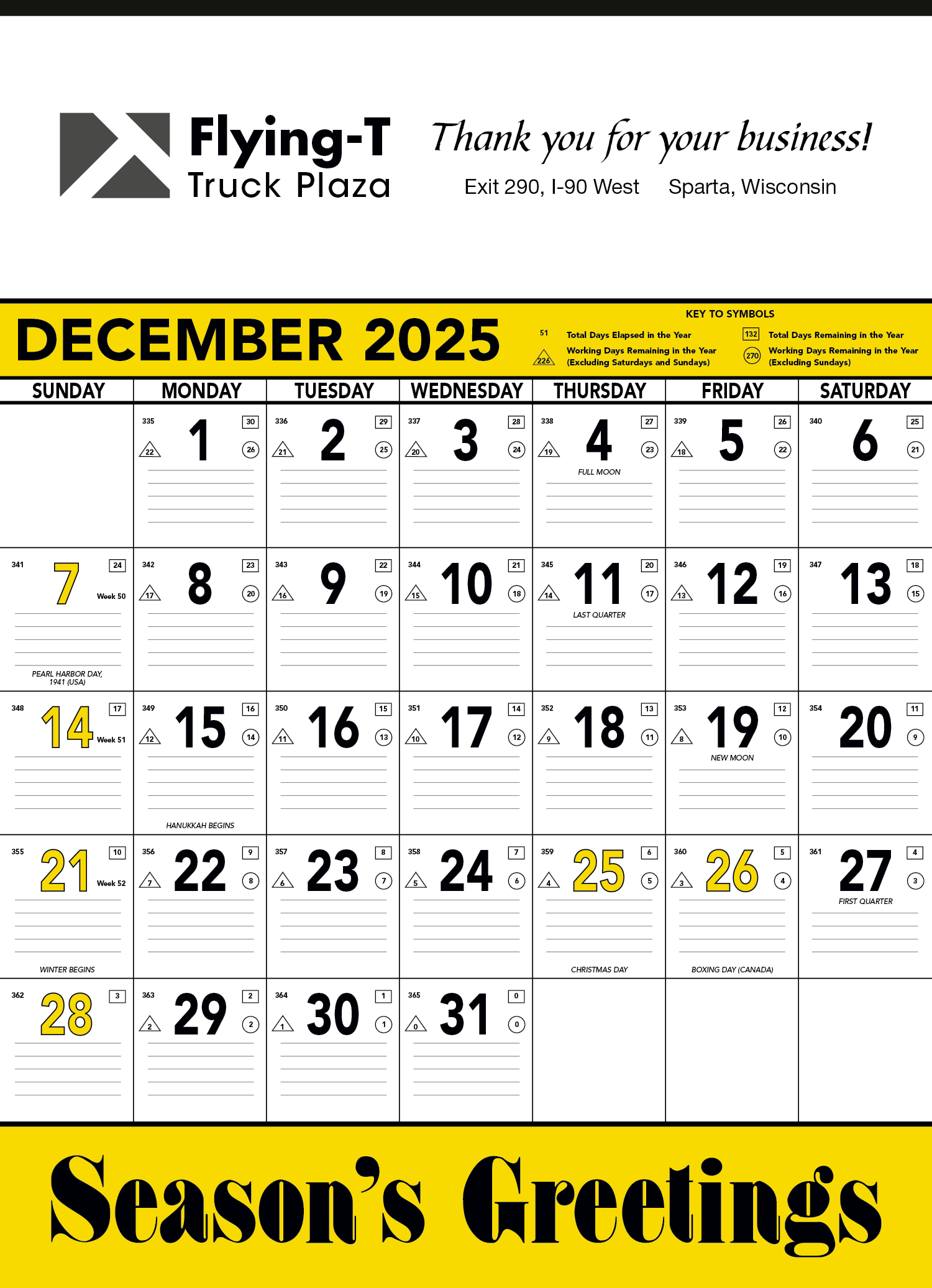 Triumph® Calendars Yellow & Black Contractor Memo Calendar 11