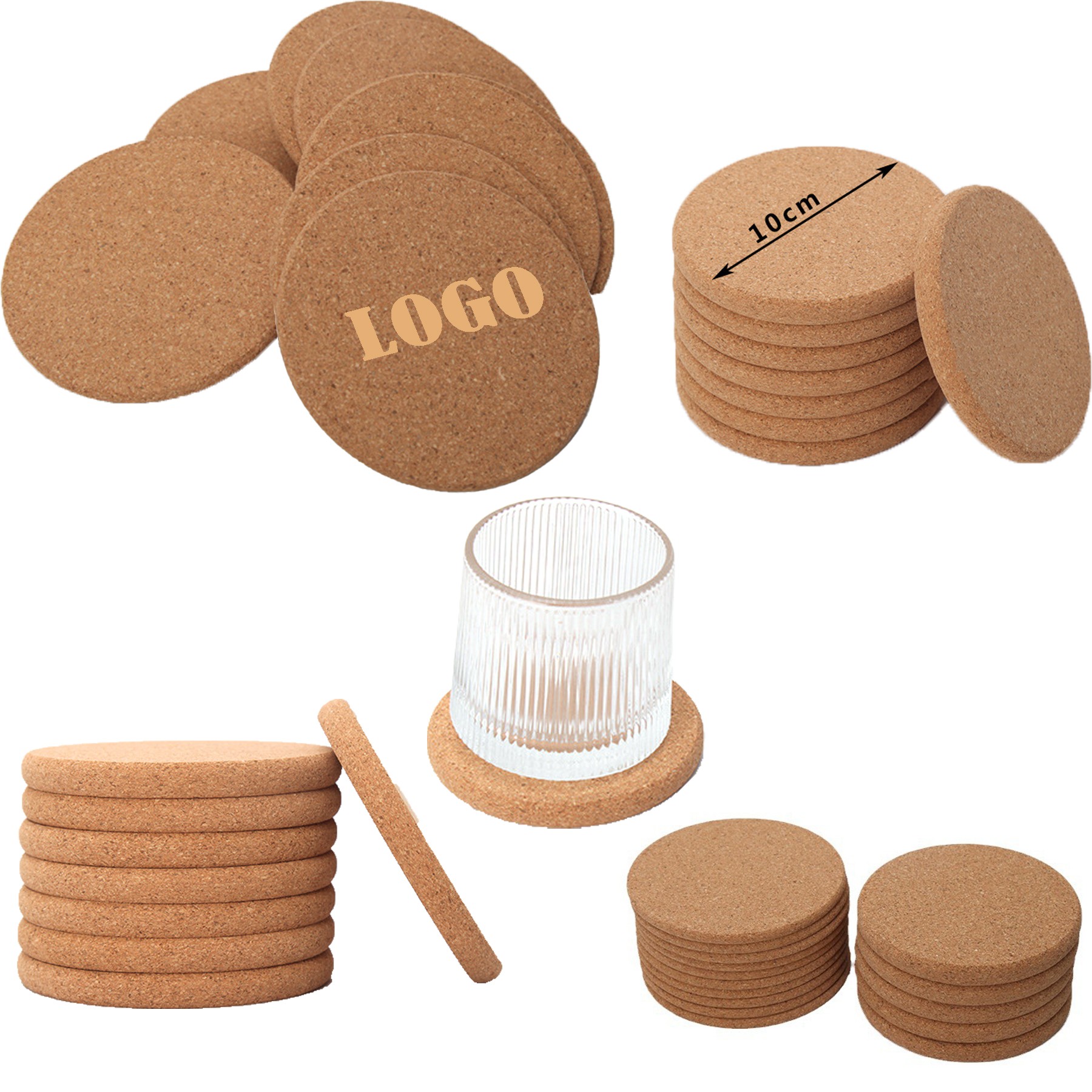 Round Ground Edge Cork Insulation Mat