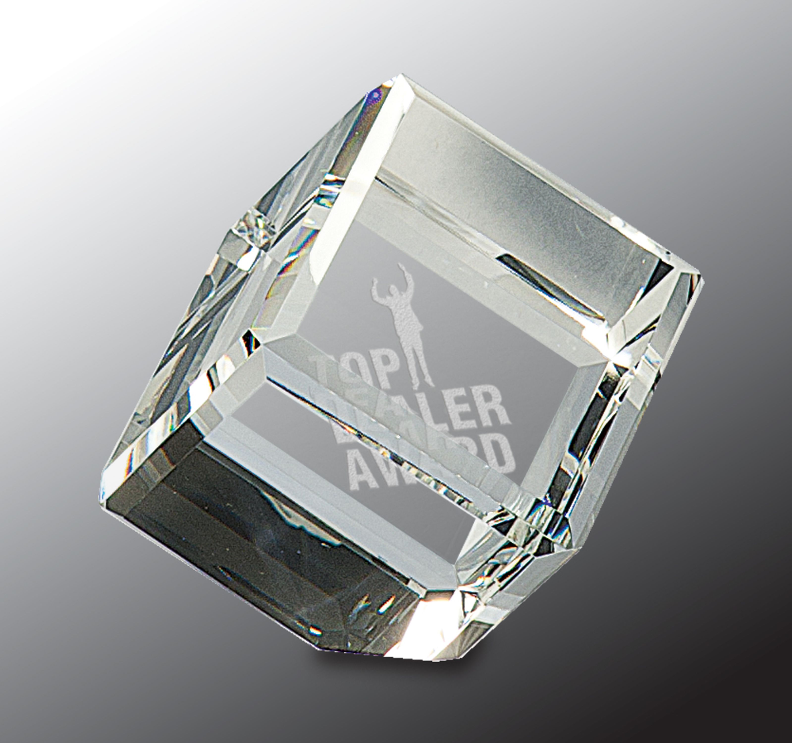 2 1/2" x 2 1/2" Crystal Cube Crystal Award