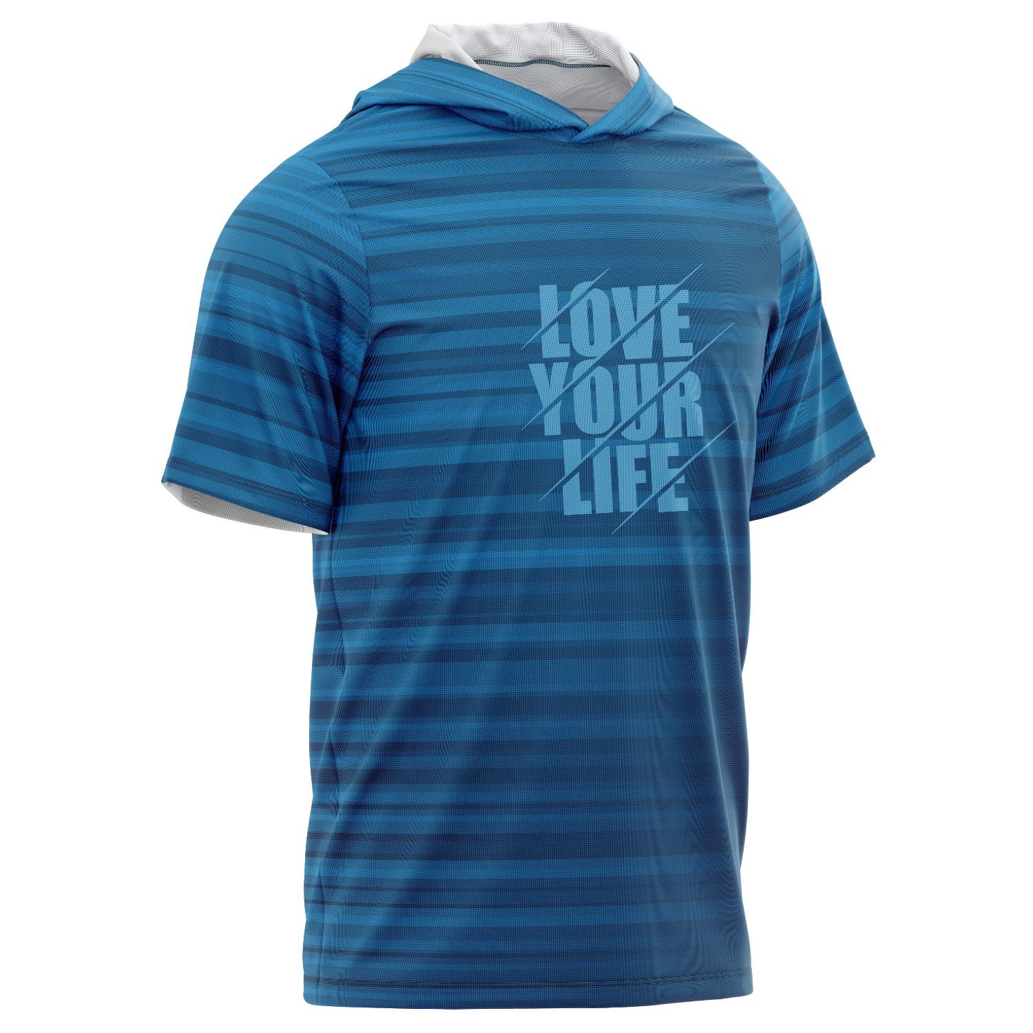 Unisex 160 GSM Brushed Milk Silk Sublimation Short Sleeve Hoodie T-shirt 3
