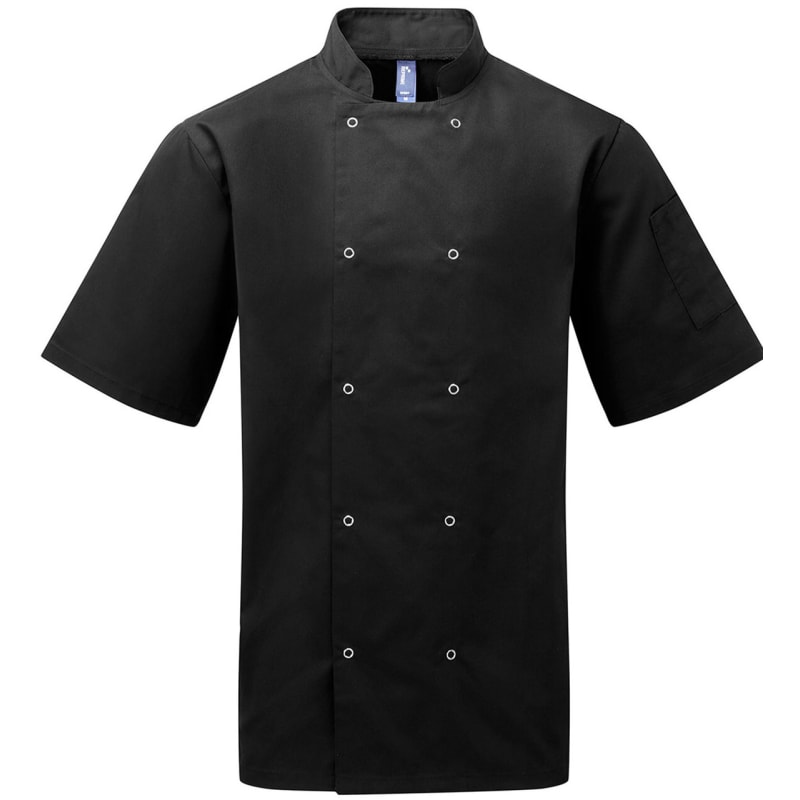 Artisan Collection By Reprime Unisex Studded Front Short-Sleeve Chef's Jacket 7