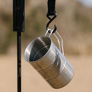 240ml Collapsible Stainless Steel Travel Cup With Key Ring 14