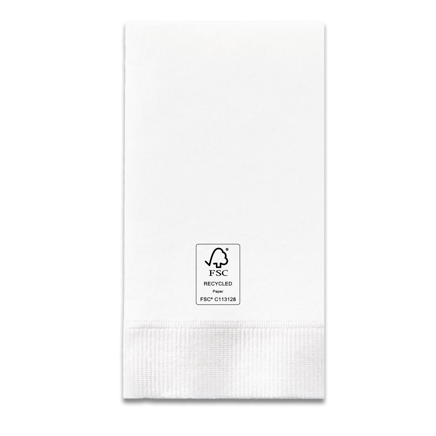 Foil Stamped 3-Ply White Dinner Napkin - 1/8 Fold, FSC Certified 1