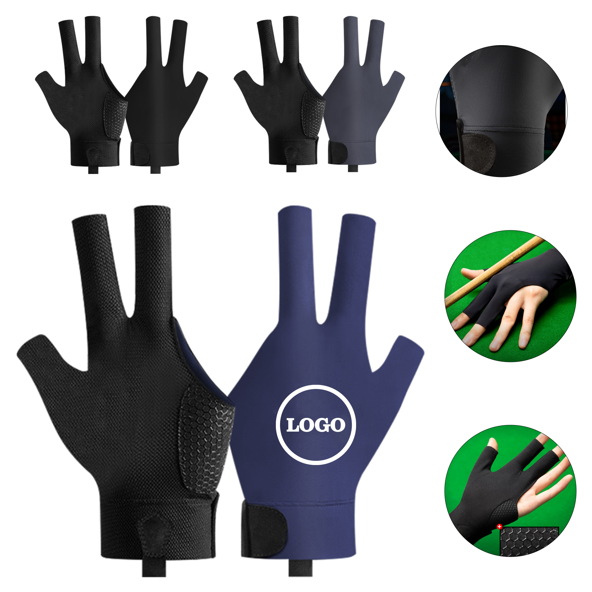 Left Hand Billiards 3-Finger Glove 2
