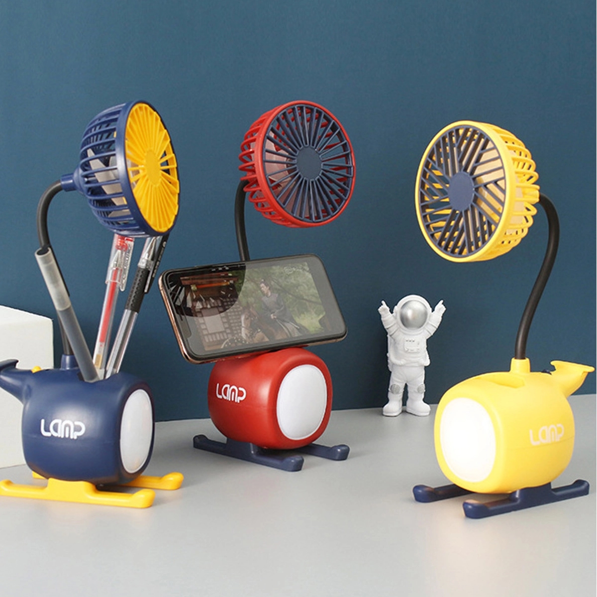 Portable Helicopter Night Light Mini Fan 2