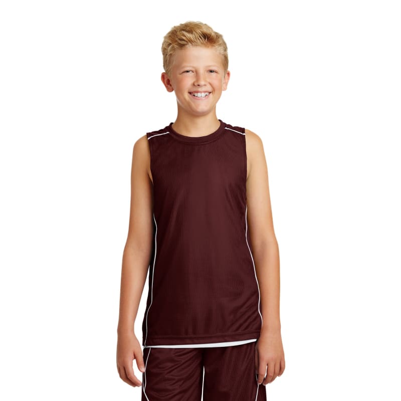 Sport-Tek Youth PosiCharge Mesh Reversible Sleeveless Tee. 5