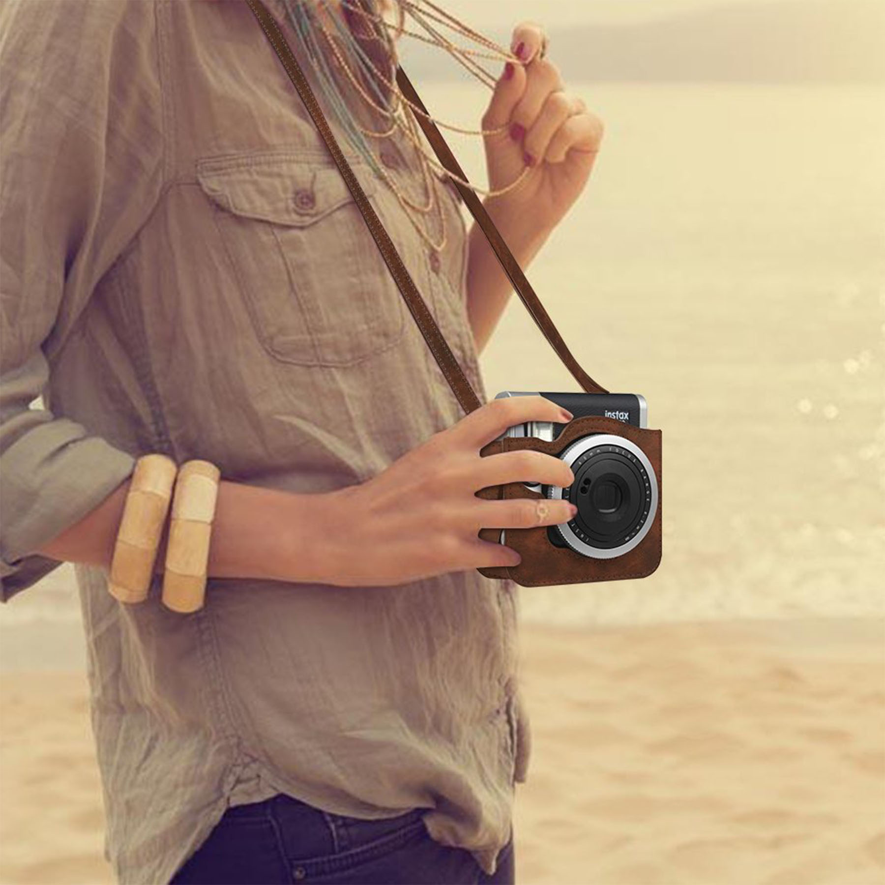 Vintage PU Leather Instant Camera Bag 5