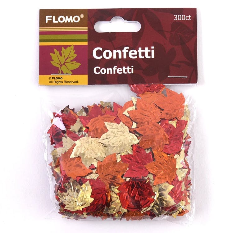 Fall Leaves Confetti - Metallic Colors 300 Pack