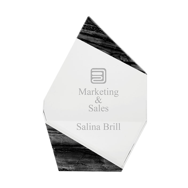 Aquila Crystal Polygon with Marble Trim