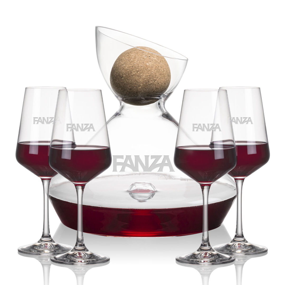 Woodbury Carafe w/Cork Stopper & Cannes Wine 8
