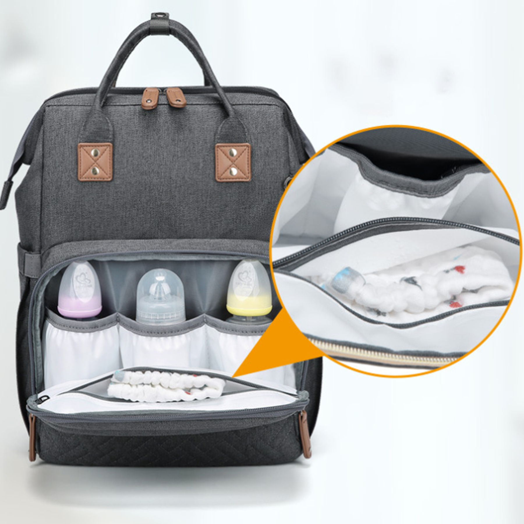 3 in 1 Diaper Bag Backpack with Bassinet Bed Mat Pad 6